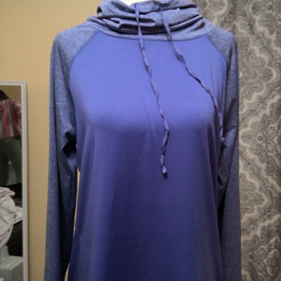 Pro Player Drawstring Cowl Neck Periwinkle Blue Activewear Medium - Picture 1 of 3
